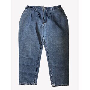 Womens Vintage Lee Jeans Size 24W M 100% Cotton Bare Back Blue Mom High Rise